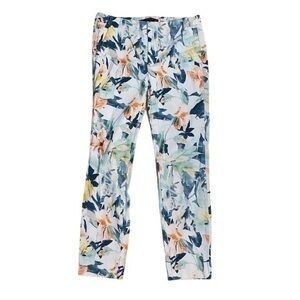 Zara Basic cropped floral jeans size 6